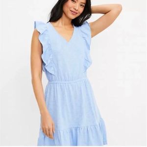EUC LOFT Flutter sleeve mini dress MP - blue